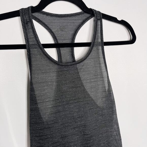 Lululemon Womens 2 Heathered Black Gray Long Distance Racerback Tank Scoop Neck - Picture 3 of 8